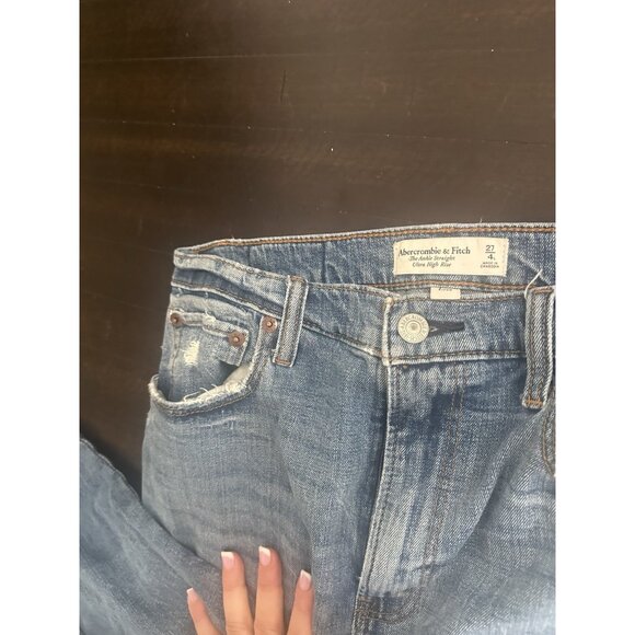 Abercrombie & Fitch Jeans Womens 27/4L Blue The Ankle Straight Ultra High Rise - Picture 2 of 4